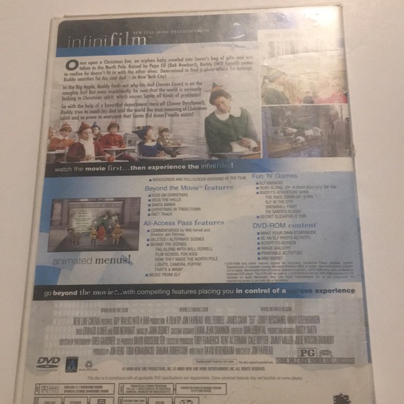 INFINIFILMS ELF WILL FERRELL AND JAMES CANN NEW LINE ENTERTAINMENT DVD MOVIE - Picture 2 of 4